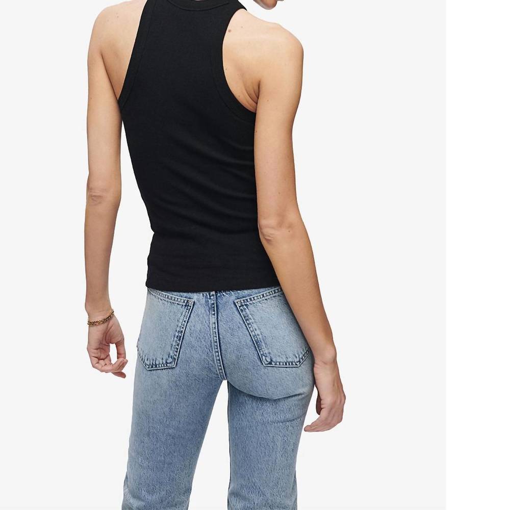 Anine Bing Black Ribbed Racerback Tank - Picture 2 of 5